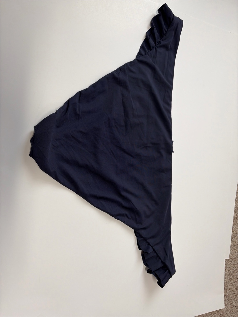 J Crew Womens Size 3X Navy Blue Black Lined Ruffled Sides Bikini Swim Bottoms - Picture 10 of 10
